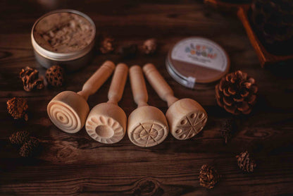 Wooden Dough Stampers - set of 4