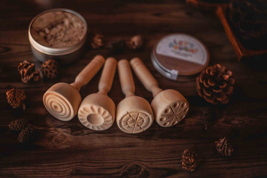 Wooden Dough Stampers - set of 4