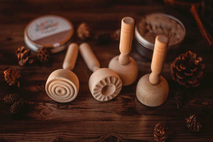 Wooden Dough Stampers - set of 4